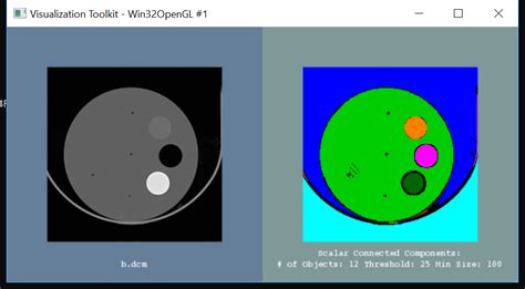 Connected component image filter example. .